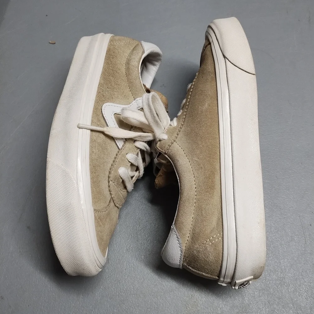 Vans Off the Wall Platform Sneakers Womens US Size 6.5 Tan White Low Top 507452